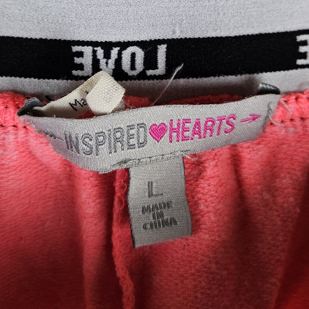 Inspired Hearts Shorts Size L | Summer Athleisure Coquette Preppy Sporty Workout - Picture 5 of 6